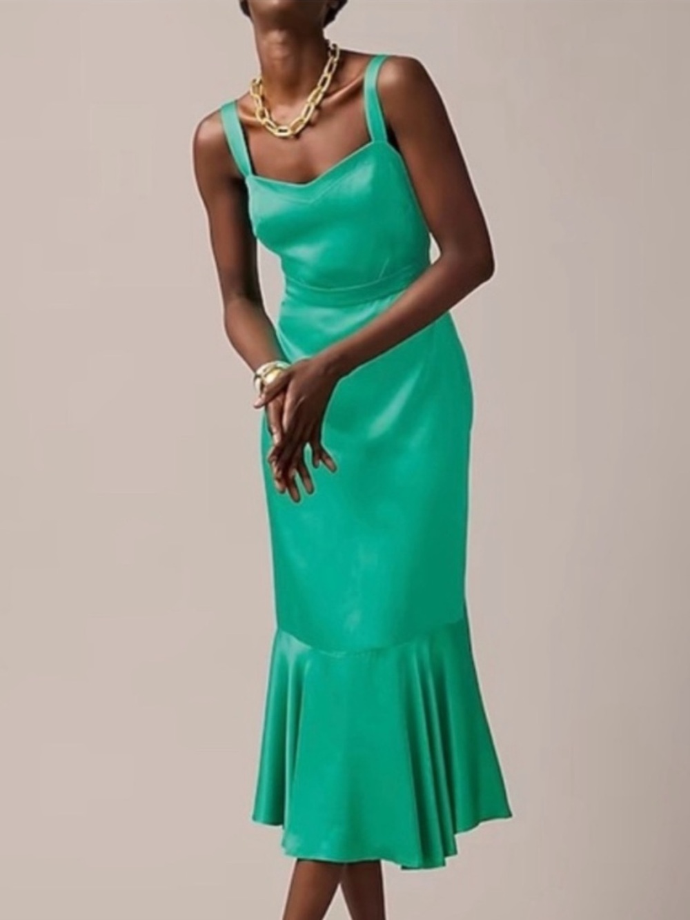 J. Crew collection Teal Sweetheart Neck Midi Dress